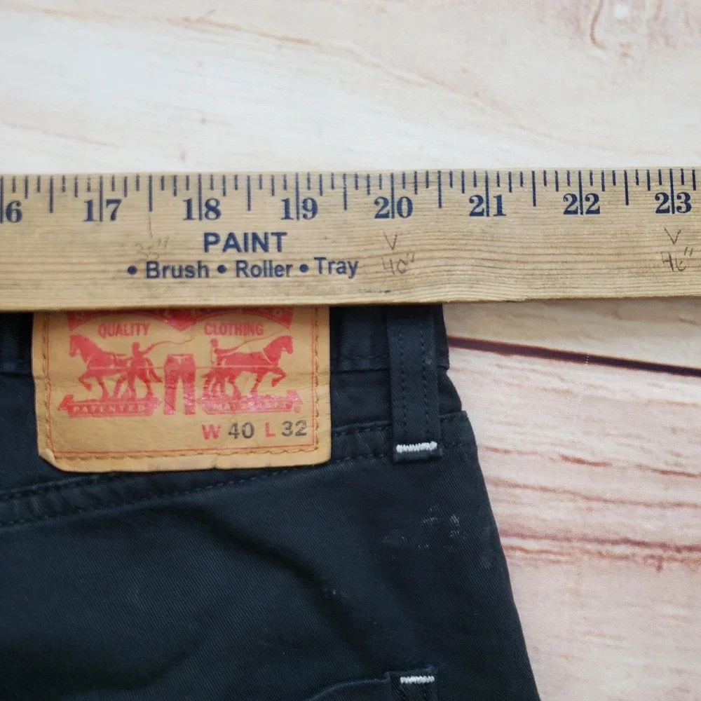 Levi's Pants Mens 40x32 Black Carpenter Straight Stretch Canvas Workwear Adult‎